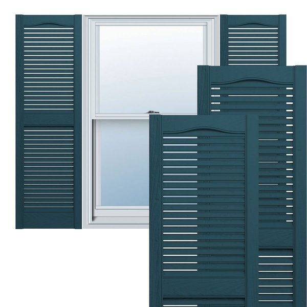 Ekena Millwork Mid-America Vinyl, Standard Size Cathedral Top Center Mullion, Open Louver Shutter, 11236166 00011236166